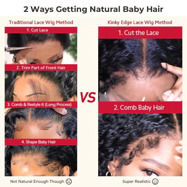 NEW Kinky Curly 4C Edges Realistic Hairline 8x5/360 Pre Cut HD Lace Frontal Glueless Human Hair Wigs - Image 13