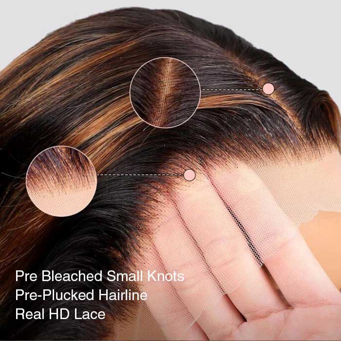 #1B/30 Copper Blonde Highlight Glueless Wig Pre Plucked Pre-Cut Lace Pre Bleached Body Wave Wig - Image 7