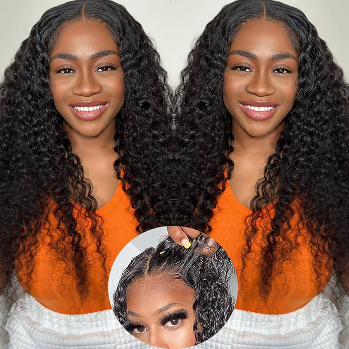 220% Density Pre Plucked Jerry Curly HD Lace Wig 4x4 Lace Closure Human Hair Wigs for Women Special Offer - Image 3