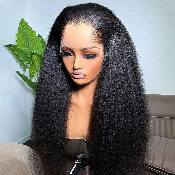 Preshaped M Lagos Hairline Kinky Straight Wig Widows Peak 13x4/13x6 Skin Melt Glueless Wig - Image 3