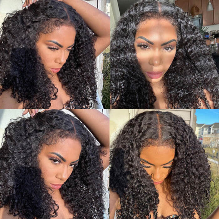 4C Curly Edge Lace Wig HD Lace Frontal Curly Human Hair Wig With Super Natural Hairline - Image 4