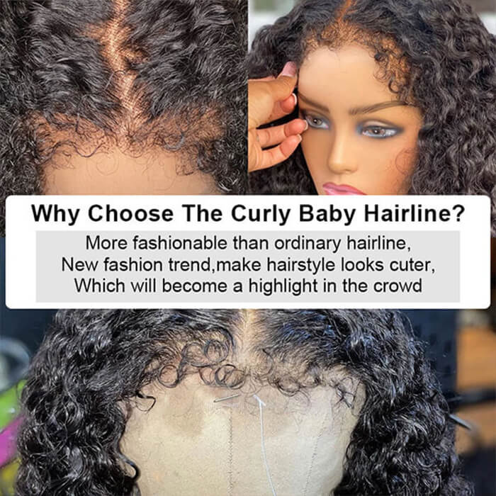4C Curly Edge Lace Wig HD Lace Frontal Curly Human Hair Wig With Super Natural Hairline - Image 8