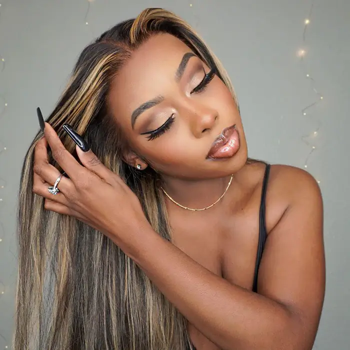 Blonde Highlight 8*5 Pre Cut HD Lace Closure Wigs #P1B/27 Color Glueless Put On And Go Wig - Image 3