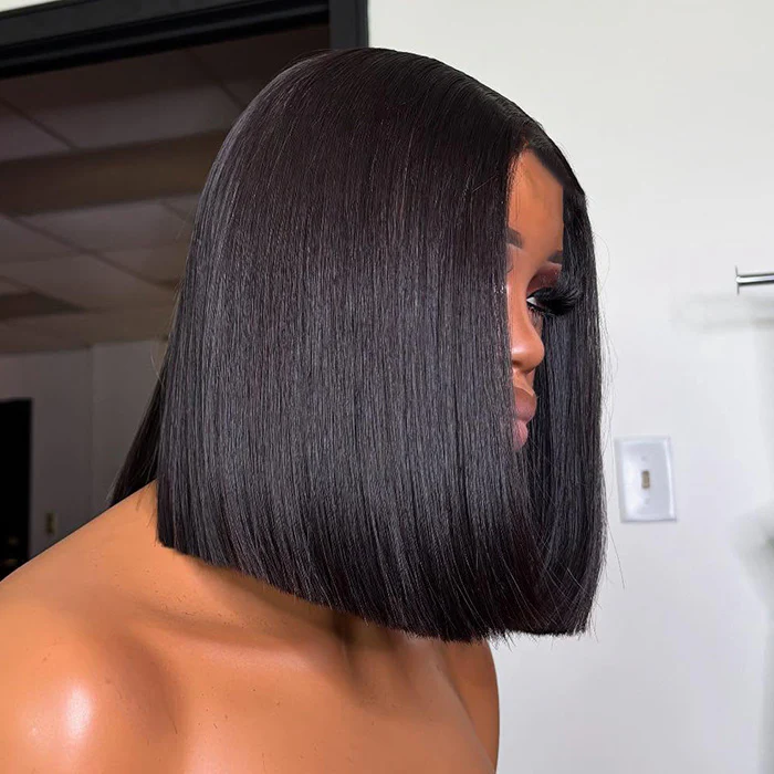 Exclusive Flash | Straight Bob Pre Cut 8x5 Lace Glueless Wig 220% Density Special Offer - Image 4