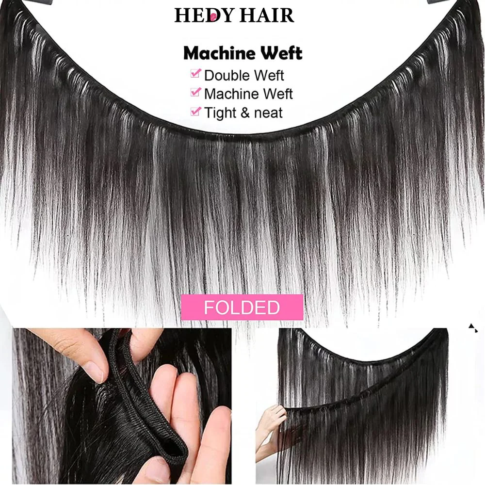 Straight Virgin Human Hair 3 Bundles 100% Unprocessed Virgin Human Hair Extension - Image 3