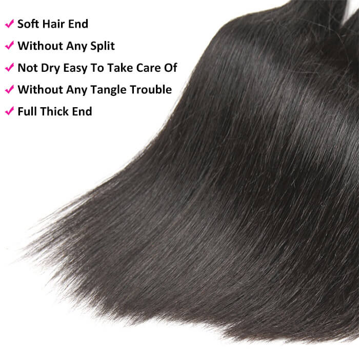 Straight Virgin Human Hair 3 Bundles 100% Unprocessed Virgin Human Hair Extension - Image 5