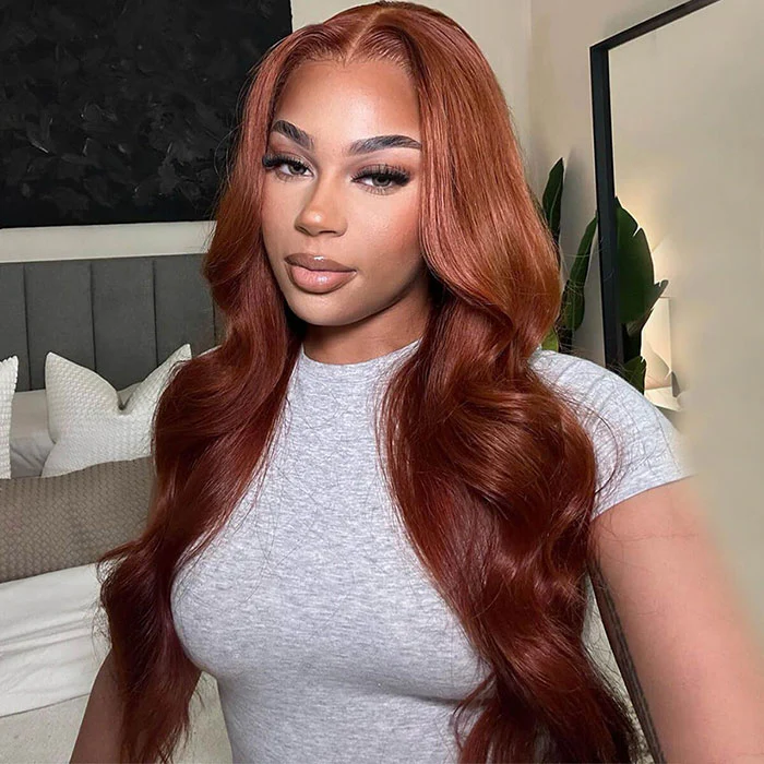 20"=$119 Subella 8x5 HD Lace Put On And Go Glueless Wigs Reddish Brown Body Wave Pre-Cut Lace Wigs Special Offer - Image 3