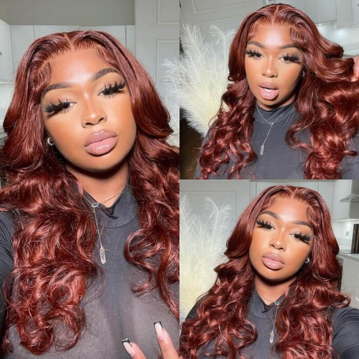 20"=$119 Subella 8x5 HD Lace Put On And Go Glueless Wigs Reddish Brown Body Wave Pre-Cut Lace Wigs Special Offer - Image 4