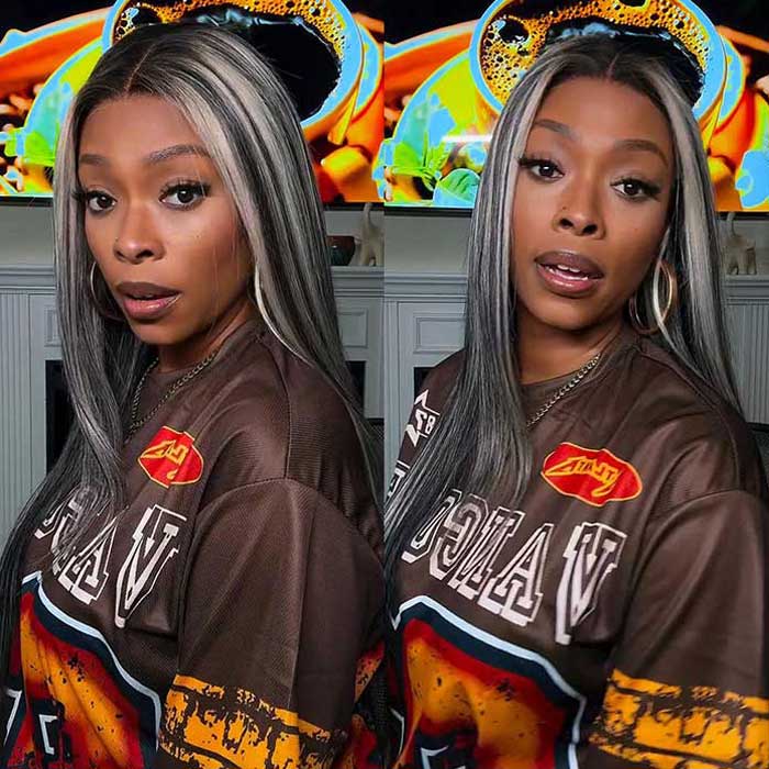 Subella Blonde Highlights HD Lace Front Wigs 13x4/13x6 Glueless Wigs Pre Cut Black Wig with #613 Blonde Highlight - Image 3