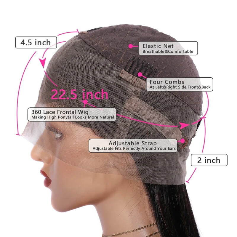 Subella Breathable 360 HD Transparent Lace Wig Pre Plucked Body Wave Human Hair Wig Natural Hairline - Image 4