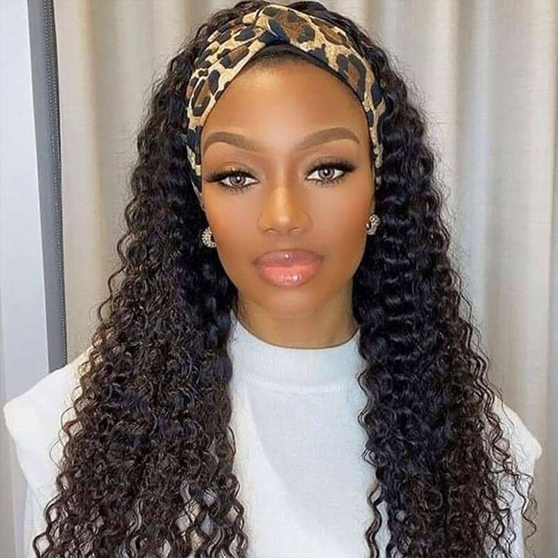 Subella Hair  Curly Headband Wig Human Hair Glueless Wig No Lace Wig - Image 4