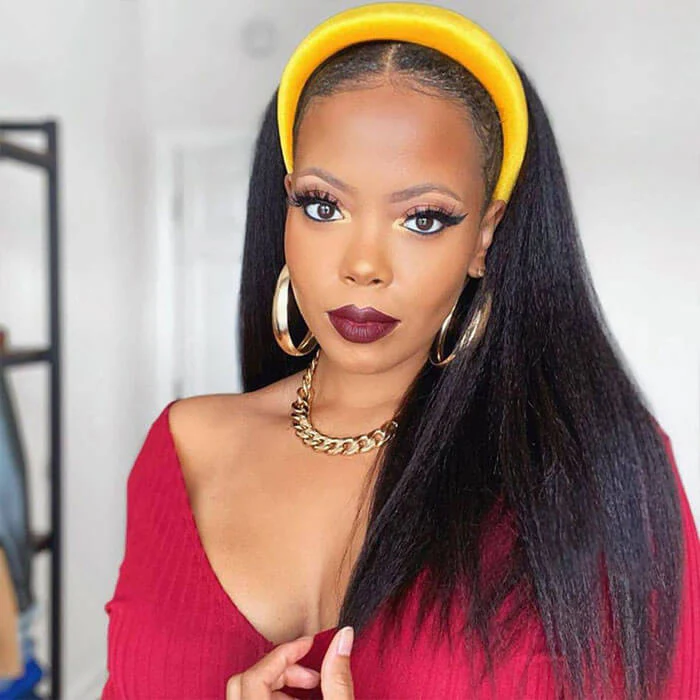 Subella Hair Kinky Straight Headband Wig Glueless Wigs Human Hair Headband Wigs For Women - Image 7