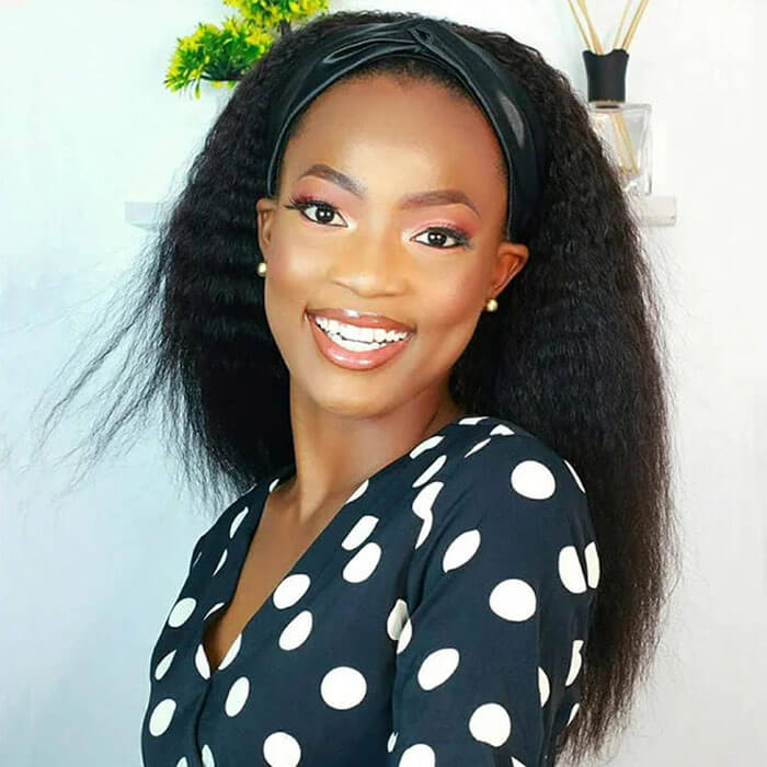 Subella Hair Kinky Straight Headband Wig Glueless Wigs Human Hair Headband Wigs For Women - Image 8