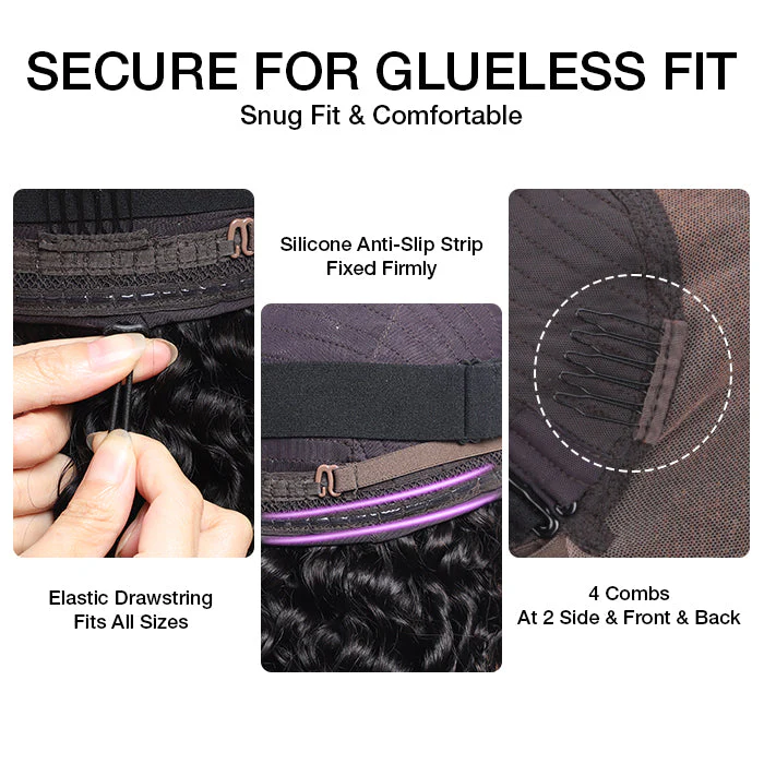 Highlight Brown Blonde Water Wave Knotless Boho Braided Glueless Wig Drawstring 13x6 Lace Frontal Wig - Image 5