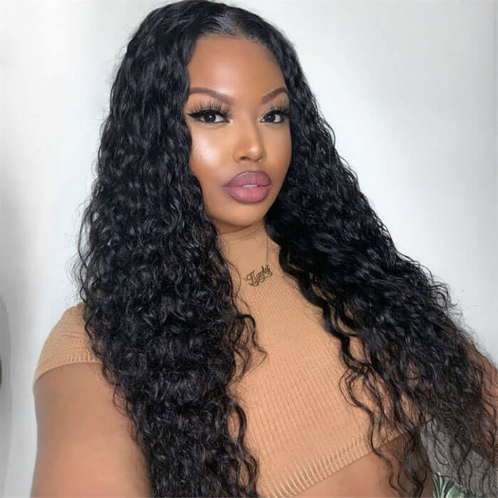 Water Wave 13x6 HD Transparent Lace Front Wig Brazilian Water Wave Lace Wigs With Pre Plucked - Image 4