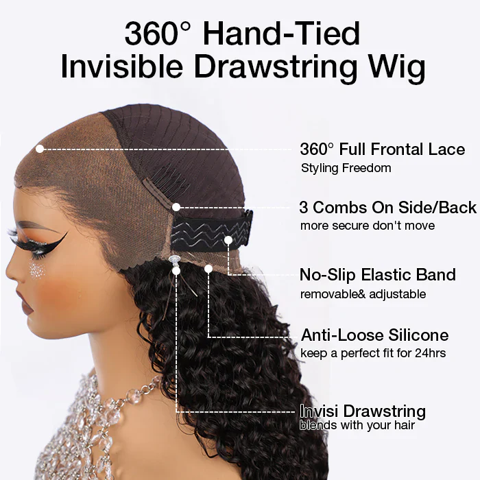 Water Wave Invisi-string Snug Fit 360 HD Lace Frontal Wig Pre Plucked Bleached Knots Special Offer - Image 7