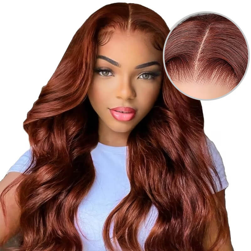 Subella Hair| 8x5 HD Lace Put On And Go Glueless Wigs Reddish Brown Body Wave & Water Wave Pre-Cut Lace - Image 3